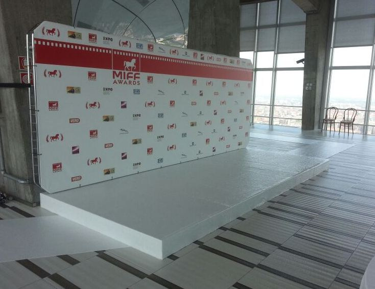 Branded press wall rental in Milan Italy